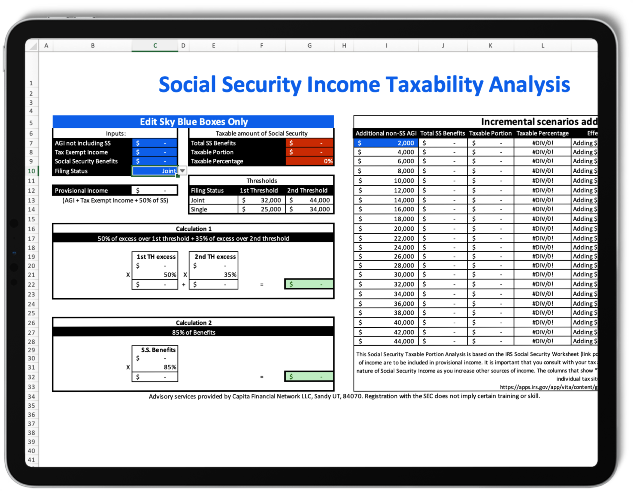 Social security worksheet the retirement nerds